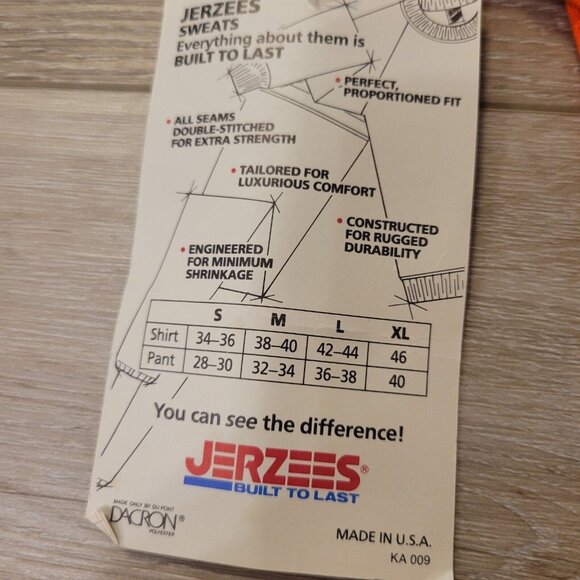 NOS Vtg Jerzees 90s Blank Red Crewneck Sweatshirt Size M 38-40 USA Made - Picture 5 of 5